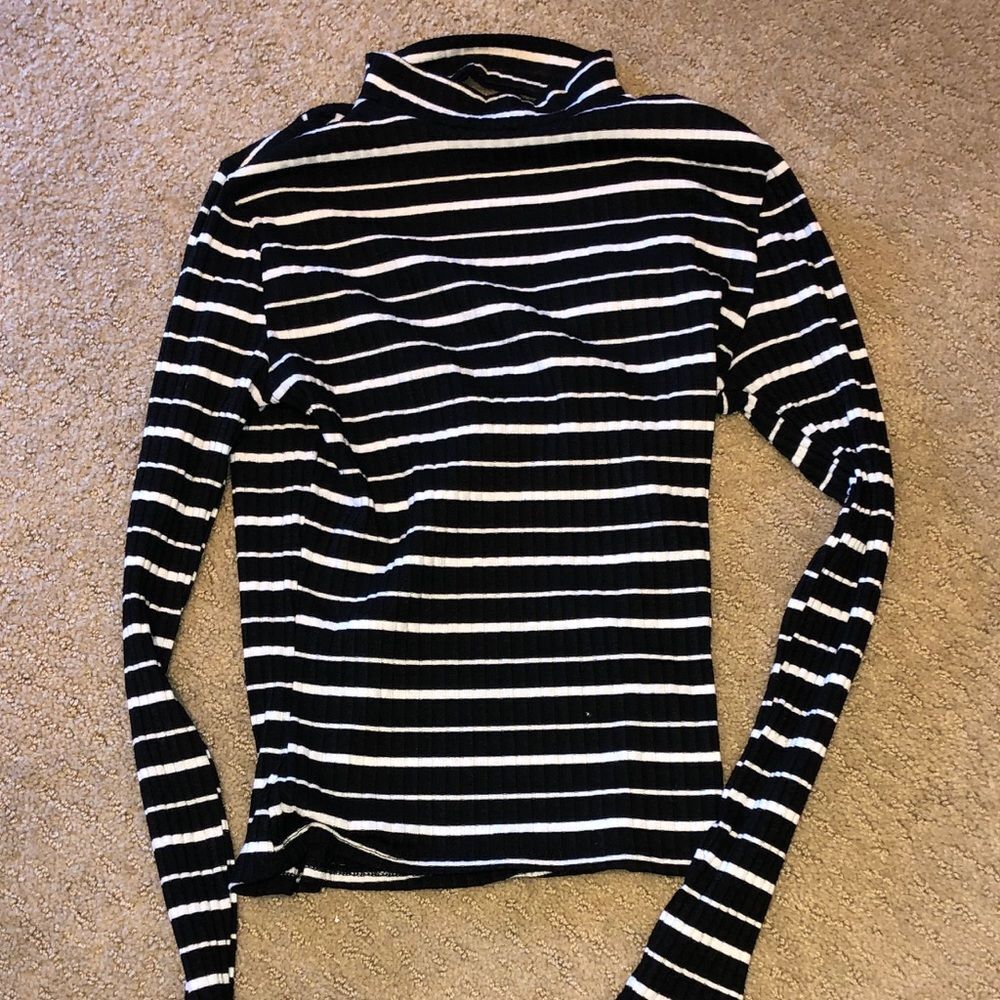 Charlotte Russe striped choker Shirt